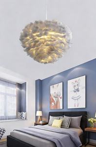 <span class=keywords><strong>Plafonnier</strong></span> LED décoratif moderne à télécommande, haute luminosité, en fer, blanc, rouge, jaune, noir, luminaire suspendu simple en forme de <span class=keywords><strong>plume</strong></span> - Product Image 4
