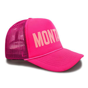 Casquette Trucker Rose en Maille pour Streetwear, Fournisseur Chinois, Personnalisable avec Chaînes, Casquette Roper Otto 5 Panneaux, Couronne Haute, Dos en Maille, Casquette Trucker en Mousse - Product Image 1