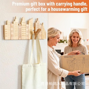 Perchero de pared de madera hecho a medida, abatible, para uso doméstico en sala de estar, dormitorio, detrás de puertas, para ropa y bolsos. - Product Image 4