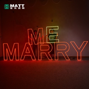 MATT usine fabrication autoportante MARRY ME RGB changement <span class=keywords><strong>de</strong></span> couleur forme <span class=keywords><strong>de</strong></span> coupe design décorations PVC sur mesure intérieur led ne - Product Image 4