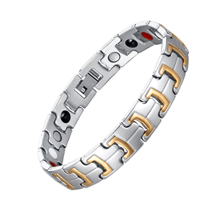 Pulsera magnética de titanio puro para hombres, pulsera magnética de energía de iones de germanio para terapia de salud, presión arterial, joyería personalizada, venta al por mayor - Product Image 1