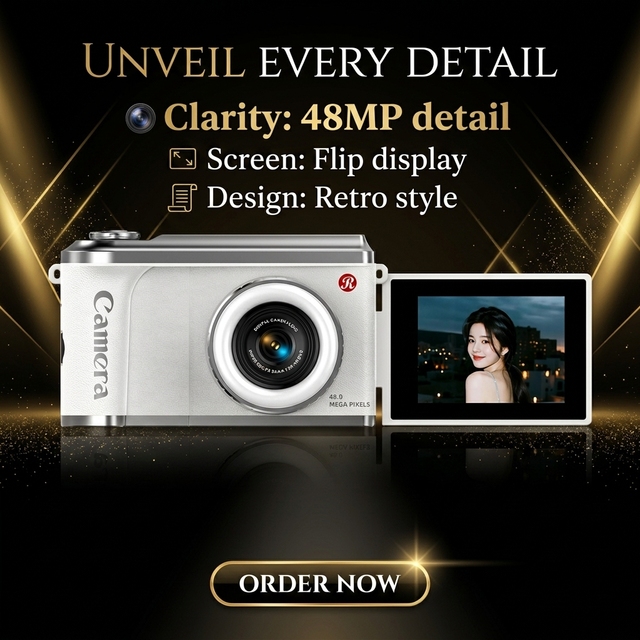 Camera Factory New 2.4inch IPS Screen Dual Lens CCD Kids Camera Flip Cover 1080p 720p 48MP Vlogging Recording Retro Camera