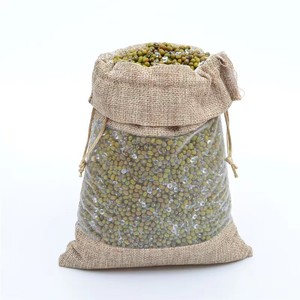 Sac de rangement pour bonbons en toile de jute avec cordon de serrage et fenêtre transparente, sacs cadeaux à cordon en toile de jute, sacs pochettes en <span class=keywords><strong>organza</strong></span> avec fenêtre - Product Image 4