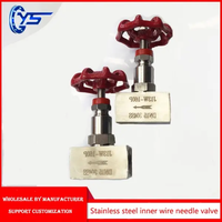Válvula de Aguja de Acero Inoxidable 316 J13W 1/4 3/8 1/2 1 Pulgada Roscada NPT BSP Hembra 6000psi de Alta Presión para Cierre de Agua, Gas y Aceite