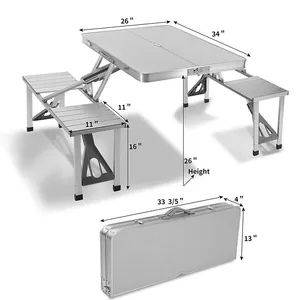 Table de plage pliable en aluminium, portable, pour le camping, le pique-nique, le jardin, vente en gros