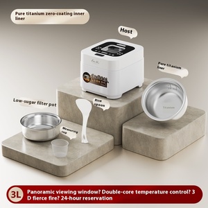 หม้อหุงข้าวไฟฟ้าอเนกประสงค์ OEM หม้อในทำจากไทเทเนียมแท้ ตัวเครื่องทำจากสแตนเลส พร้อมช่องแยกน้ำซุป/ข้าว ความจุ 3 ลิตร - Product Image 2