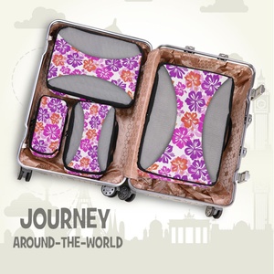Custom Logo Hawaii Hibiscus Travel Large 4 Pcs Packing <b>Cube</b> Lightweight Luggage Organizer Bags Compression Packing <b>Cubes</b> - Product Image 6