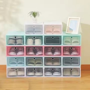 Organizadores de Zapatos Plegables de Plástico Transparente y Grueso, Desmontables, Caja de Almacenamiento a Prueba de Polvo, Cajas de Zapatos Combinables y Apilables - Product Image 3