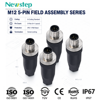 Conector de Montaje en Campo de 5 Pines con Codificación A M12, Conector Circular de Sensor Impermeable IP67 IP68, Conector de Aviación con Bloqueo por Tornillo