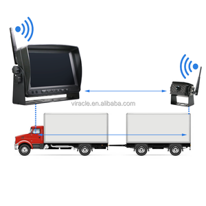 Kit de moniteur de recul sans fil IPS 7 pouces avec 4 caméras IR sans fil 12V-24V, écran quadruple, étanche 360° pour la sécurité du véhicule - Product Image 3