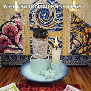 Quemador de Incienso de Cerámica para Meditación, Porta Incienso, Bandeja para Sahumar, Palo Santo, Madera Sagrada, Primavera, Verano, Otoño, Todas las Temporadas, Bodas - Product Image 2