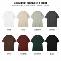 Kaos Oversize Katun Berat 300G 8 Warna Drop Shoulder Loose Fit Streetwear Katun Combed Grosir Custom Logo