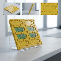 Plateau insert en PET opaque jaune anti-rayures, personnalisé en usine pour puces, cartes mères, semi-conducteurs et électronique grand public