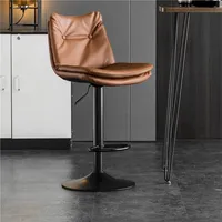 Chaise de bar moderne en cuir et métal, légère, durable, écologique, avec pieds en fer, pour usage commercial extérieur, maison, bureau, hôtels