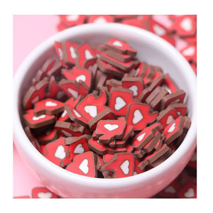 Pièce décorative Cœur d'amour pour la <span class=keywords><strong>Saint</strong></span>-<span class=keywords><strong>Valentin</strong></span>, en argile polymère, avec paillettes, fournitures pour slime, artisanat Kawaii, thème dessert - Product Image 5