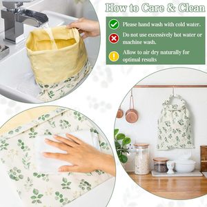 Borsa per il pane personalizzata <span class=keywords><strong>in</strong></span> tela di alta qualità per conservare la pagnotta con congelatore a cera d'api con chiusura rapida - Product Image 2
