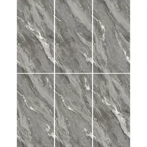 Popular High Quality Products Luxury Grey Marble Look Full Body Polished Glazed Tile With Gold Vein Showerroom Wall