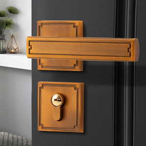 Cerradura y Manija de Puerta Impermeables de Estilo Chino, Duraderas, Silenciosas, para Uso Interior en Dormitorios, Diseño Retro, Antirrobo, Ecológicas - Product Image 4