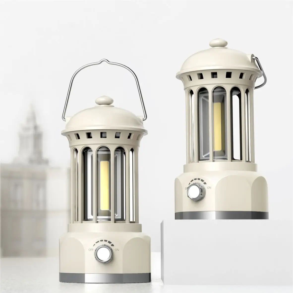 Rechargeable Camping Lantern Retro LED Camping Light Vintage Outdoor Portable Tent Camping Lantern Light