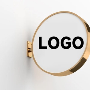 Custom Advertising Wall Side Hanging Board Circle Mounted Signboard Two Sides <b>Led</b> Light Box <b>Sign</b> for Bar Restaurant Store Signs - Product Image 3