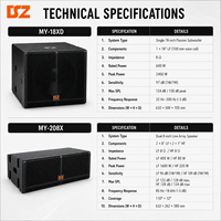 Enceintes Line Array Passives Mini Portables DSZ MY-208X+MY-18XD à Deux Voies avec Haut-parleurs de 12 pouces et Boîtier en Contreplaqué de Bouleau de 18 mm pour Concerts