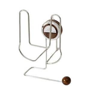 Wall Mounted Stainless Steel Tissue Holder With Wooden Ball No Drilling Bathroom Wet Wipes Storage Rack - Product Image 3