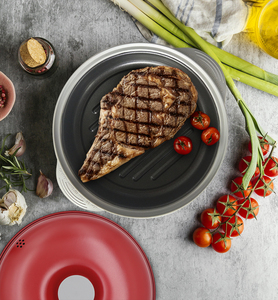 Sartén antiadherente <span class=keywords><strong>para</strong></span> parrilla, utensilio de 4 colores, redondo, fácil de limpiar, sin humo, <span class=keywords><strong>para</strong></span> microondas, con mango - Product Image 6