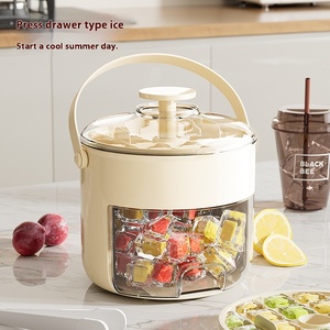 Cubo de Almacenamiento de Hielo de Plástico de Grado Alimenticio de Gran Capacidad con Asa y Molde para Cubos de Hielo para Whisky, Almacenamiento de Hielo Doméstico - Product Image 5