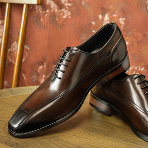 Zapatos de Vestir Oxford de Estilo Italiano para Hombre, con Cordones, que Aumentan la Estatura, en Combinación de Colores Azul y Marrón, Lujosos y a la Moda - Product Image 4