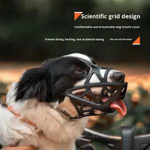 <span class=keywords><strong>Bozal</strong></span> para perro mascota, antimordedura, antiladridos, hueco, TPR, tamaño ajustable, los perros pueden beber agua, collar de cintas sólidas tácticas ecológicas - Product Image 3