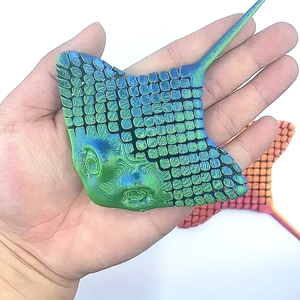Modèle de jouet créatif en forme de poisson-diable imprimé en 3D, ornement de jeu tendance pour enfants, avec animaux et dinosaures - Product Image 3