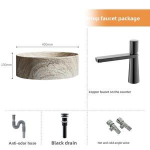 Plateau de lavage des mains en marbre naturel beige travertin Stonekocc, grand format, pour salle de bain, balcon, hôtel, <span class=keywords><strong>d</strong></span>écoration, durable - Product Image 6