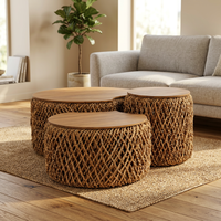 Table basse moderne industrielle avec plateau en marbre, pliable, durable, mobile, décorative, ensemble de tables gigognes, meubles de salon