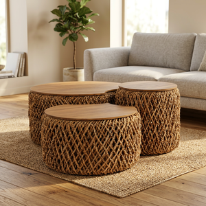 Modern Industrial Marble Top <b>Foldable</b> Durable Coffee Table Nesting Set Living Room Furniture - Product Image 2