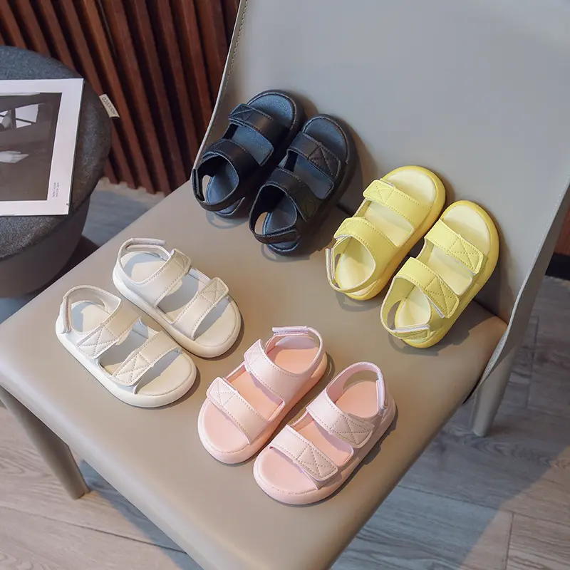 Grosir sandal baru uniseks warna polos untuk musim panas 2023 anak-anak