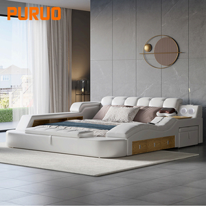 <span class=keywords><strong>Lit</strong></span> intelligent PURUO, lits multifonctionnels en tissu <span class=keywords><strong>ou</strong></span> en cuir véritable, <span class=keywords><strong>lit</strong></span> king-size <span class=keywords><strong>ou</strong></span> queen-size avec instrument de massage intelligent <span class=keywords><strong>réglable</strong></span> - Product Image 2