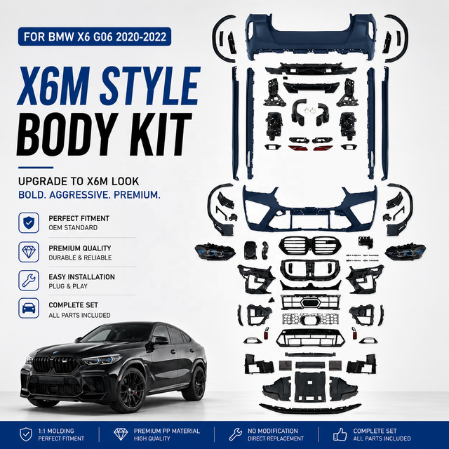 JC Wholesales Factory Upgrade Body Kit Accessories for BMW X6 G06 2020-2022 to 2023-2026 MT Headlight Car Front Rear Bumper