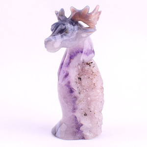 Tête <span class=keywords><strong>de</strong></span> <span class=keywords><strong>cerf</strong></span> en Agate sculptée à la main - Product Image 2