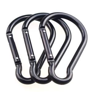 Axel Snap <b>Hook</b> Bulb Shape 5Kg Load Aluminum Alloy <b>Black</b> Outdoor Use For <b>Coat</b> Hanger Water Bottle Rack - Product Image 3
