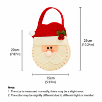 3D Weihnachts-Cartoon Filz-Tragetaschen, Santa Schneemann Rentier mit Weihnachtsmütze-Dekor, Wiederverwendbare Weihnachtsparty Süßigkeiten-Geschenktüten für Kinder