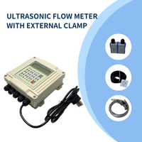 Pengukur aliran ultrasonik, penjepit eksternal presisi tinggi (+/-2%), pengukur aliran ultrasonik, tampilan Digital LCD 4-20mA/RS485 Output IP65/IP68 perlindungan untuk