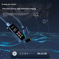 Écouteurs Sportifs à Bandeau de Cou avec Écran Couleur, Affichage Numérique LED, Chipset JL, Karaoké, Streaming en Direct, Étanchéité IPX-5, Réduction Active du Bruit (ANC) pour Bluetooth 5.0