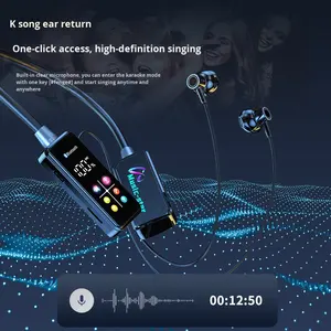 <span class=keywords><strong>Écouteur</strong></span>s Sportifs à Bandeau de Cou <span class=keywords><strong>avec</strong></span> Écran Couleur, Affichage Numérique LED, Chipset JL, Karaoké, Streaming <span class=keywords><strong>en</strong></span> Direct, Étanchéité IPX-5, Réduction Active du Bruit (ANC) pour Bluetooth 5.0 - Product Image 2