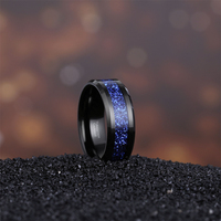 Bagues en carbure de tungstène romantiques OAHLAN 8 mm avec incrustation de sable vert/or rose/bleu pour hommes, idéales pour mariage et fiançailles, livraison directe