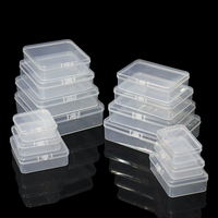 Vide 3.5/4.5/5.5/6.5/7.5/8.5/9.5/10.5/11.5cm rectangulaire carré en plastique transparent pp boîte organiser bijoux jouet boîte en plastique avec couvercle