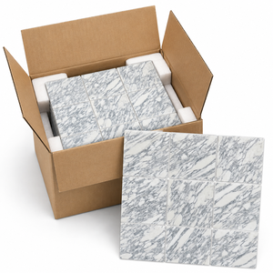 Mosaïque de marbre gris Carrara, mosaïque de marbre Bianco Carrara, mosaïque de marbre Carrara poli, crédence de cuisine en marbre Carrara - Product Image 6