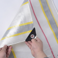 Bâche en polyéthylène tissé bleue avec œillets métalliques pour camions, navires et usage agricole
