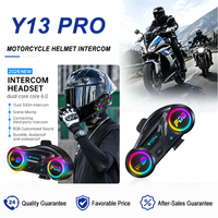 Intercom intelligent pour moto Y13 Pro, portée 500 m, étanche IPX6, prend en charge le partage de musique et les applications tierces