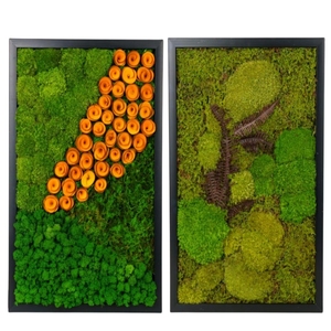 보존 된 꽃 공급 업체 이끼 장식 보존 된 이끼 벽 예술 나무 사진 프레임 이끼 벽 장식 프레임 - Product Image 2