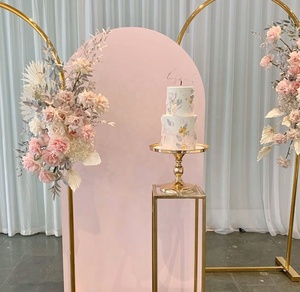 3 طقم شيارا ذهبي قوس خلفية حامل معدني لحفلات الزفاف خلفيات ألومنيوم إطارات قوس زهور لتزيين الحفلات - Product Image 5